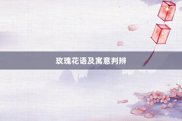 玫瑰花语及寓意判辨